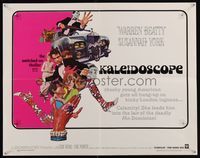 6t278 KALEIDOSCOPE 1/2sh '66 Warren Beatty, Susannah York, really cool Bob Peak art!