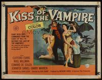 6t288 KISS OF THE VAMPIRE 1/2sh '63 Hammer, cool art of devil bats attacking by Joseph Smith!