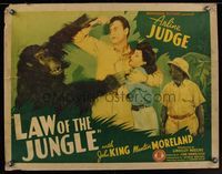 6t305 LAW OF THE JUNGLE 1/2sh '42 Arline Judge, John King & Mantan Moreland attacked by fake ape!