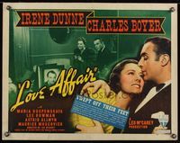 6t327 LOVE AFFAIR style B 1/2sh '39 best close up romantic art of Irene Dunne & Charles Boyer!