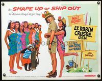 6t332 LT. ROBIN CRUSOE, U.S.N. 1/2sh R74 Disney, cool art of Dick Van Dyke with island babes!