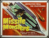 6t369 MISSILE MONSTERS 1/2sh '58 aliens bring destruction from the stratosphere, wacky sci-fi art!