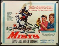 6t371 MISTY 1/2sh '61 great action art of David Ladd on horseback, Arthur O'Connell