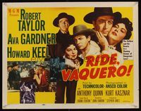6t481 RIDE VAQUERO style B 1/2sh '53 many images of outlaw Robert Taylor & beauty Ava Gardner!