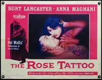 6t487 ROSE TATTOO close up style 1/2sh '55 Burt Lancaster & Anna Magnani, Tennessee Williams!
