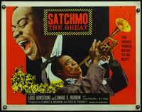 6t496 SATCHMO THE GREAT 1/2sh '57 wonderful image of Louis Armstrong playing his trumpet & singing!