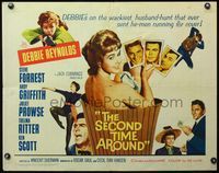 6t501 SECOND TIME AROUND 1/2sh '61 Debbie Reynolds with gun & naked in wash tub holding photos!