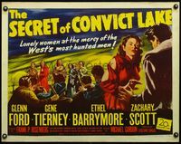 6t502 SECRET OF CONVICT LAKE 1/2sh '51 Gene Tierney is a lonely woman at the mercy of hunted men!