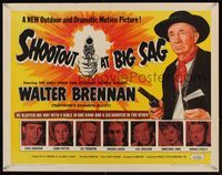 6t519 SHOOTOUT AT BIG SAG 1/2sh '62 great close up of Walter Brennan holding gun & Bible!