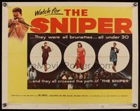 6t538 SNIPER 1/2sh '52 image of sniper Arthur Franz with gun targeting pretty women!