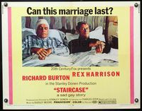 6t552 STAIRCASE 1/2sh '69 Stanley Donen directed, Rex Harrison & Richard Burton in a sad gay story!