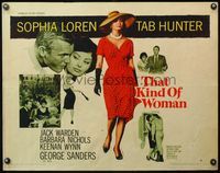 6t582 THAT KIND OF WOMAN style B 1/2sh '59 images of sexy Sophia Loren, Tab Hunter & George Sanders!