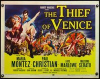 6t588 THIEF OF VENICE 1/2sh '52 Il Ladro di Venezia, Paul Christian carrying sexy Maria Montez!