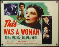 6t589 THIS WAS A WOMAN 1/2sh '48 Tim Whelan directed, Sonia Dresdel is a psycho killer!