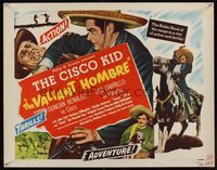 6t624 VALIANT HOMBRE 1/2sh '49 artwork of Duncan Renaldo as The Cisco Kid punching bad guy!