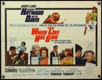 6t645 WHERE LOVE HAS GONE 1/2sh '64 Susan Hayward, Bette Davis, trashy Harold Robbins!