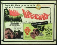 6t653 WITCHCRAFT/HORROR OF IT ALL 1/2sh '64 Lon Chaney Jr., Pat Boone, spine-tinglers!