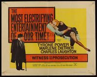 6t654 WITNESS FOR THE PROSECUTION style A 1/2sh '58 Billy Wilder, Power, Marlene Dietrich, Laughton!