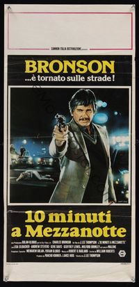 6v676 10 TO MIDNIGHT Italian locandina '83 art of detective Charles Bronson, forget what's legal!