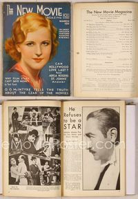 6w046 NEW MOVIE MAGAZINE magazine March 1931, artwork of pretty Marilyn Miller by Jules Erbit!