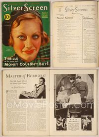 6w065 SILVER SCREEN magazine January 1932, close up art of Joan Crawford by John Rolston Clarke!