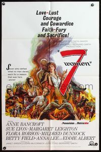 6x014 7 WOMEN 1sh '66 John Ford, Anne Bancroft, Sue Lyon, love, lust, courage & cowardice!