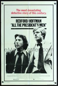 6x034 ALL THE PRESIDENT'S MEN 1sh '76 Dustin Hoffman & Robert Redford as Woodward & Bernstein!