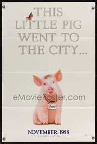 6x066 BABE PIG IN THE CITY DS teaser 1sh '98 George Miller's talking pig!