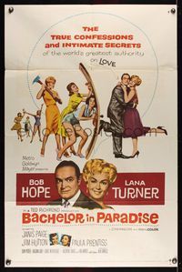 6x068 BACHELOR IN PARADISE 1sh '61 world's greatest lover Bob Hope romances sexy Lana Turner!