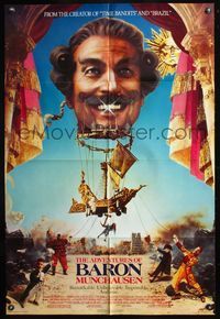6y014 ADVENTURES OF BARON MUNCHAUSEN 1sh '89 directed by Terry Gilliam, John Neville!