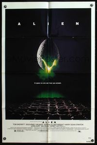 6y022 ALIEN 1sh '79 Ridley Scott outer space sci-fi monster classic, cool hatching egg image!