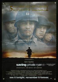6y732 SAVING PRIVATE RYAN awards Aust 1sh '98 Steven Spielberg, Tom Hanks, Tom Sizemore, Matt Damon