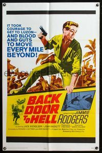 6y061 BACK DOOR TO HELL 1sh '64 it took courage to get to Luzon, blood & guts to move every mile!