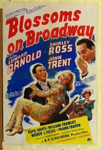 6y095 BLOSSOMS ON BROADWAY style A 1sh '37 Edward Arnold, Shirley Ross, musical!