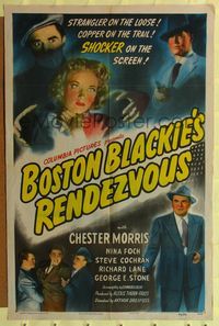 6y101 BOSTON BLACKIE'S RENDEZVOUS 1sh '45 Chester Morris on the trail of a strangler!
