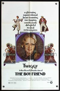 6y102 BOY FRIEND 1sh '71 close-up of sexy Twiggy, directed by Ken Russell!