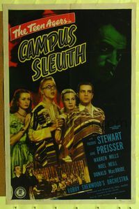 6y122 CAMPUS SLEUTH 1sh '48 image of the Teen Agers solving the case!
