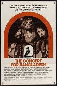 6y146 CONCERT FOR BANGLADESH style B 1sh '72 rock & roll benefit show, image of starving child!