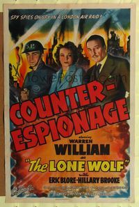 6y154 COUNTER-ESPIONAGE 1sh '42 Warren William as The Lone Wolf runs rings around a spy ring!