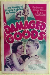 6y163 DAMAGED GOODS 1sh '37 every mom, dad, son & daughter should know about V.D.!