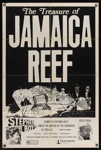 6y207 TREASURE OF JAMAICA REEF 1sh '75 The Treasure of Jamaica Reef, cool art of sunken ship!