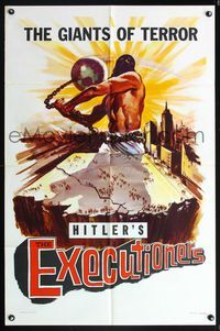 6y208 EXECUTIONERS 1sh '59 WWII death camps, Nuremberg trials, Hitler's Executioners!