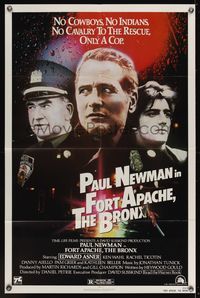 6y238 FORT APACHE THE BRONX 1sh '81 Paul Newman, Edward Asner & Ken Wahl as New York City cops!