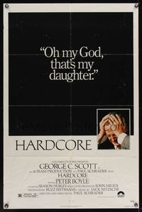 6y324 HARDCORE 1sh '79 George C. Scott's daughter forced to make pornos, Paul Schrader