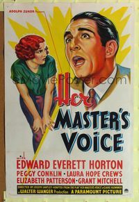 6y334 HER MASTER'S VOICE style A 1sh '36 Edward Everett Horton, Peggy Conklin