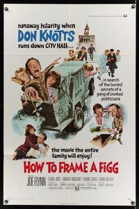 6y360 HOW TO FRAME A FIGG 1sh '71 Joe Flynn, wacky comedy images of Don Knotts!