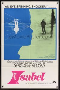 6y389 ISABEL 1sh '68 weird art of Genevieve Bujold in an eye-spinning Canadian shocker!