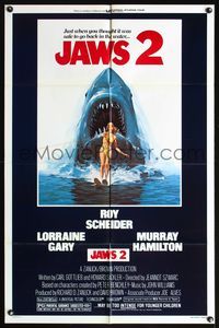 6y401 JAWS 2 1sh '78 just when you thought it was safe to go back in the water!