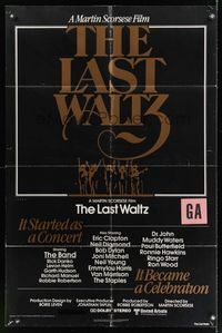 6y453 LAST WALTZ 1sh '78 Martin Scorsese, it started as a rock concert & became a celebration!