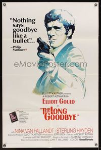 6y488 LONG GOODBYE int'l 1sh '74 Elliott Gould as Philip Marlowe, Sterling Hayden, film noir!
